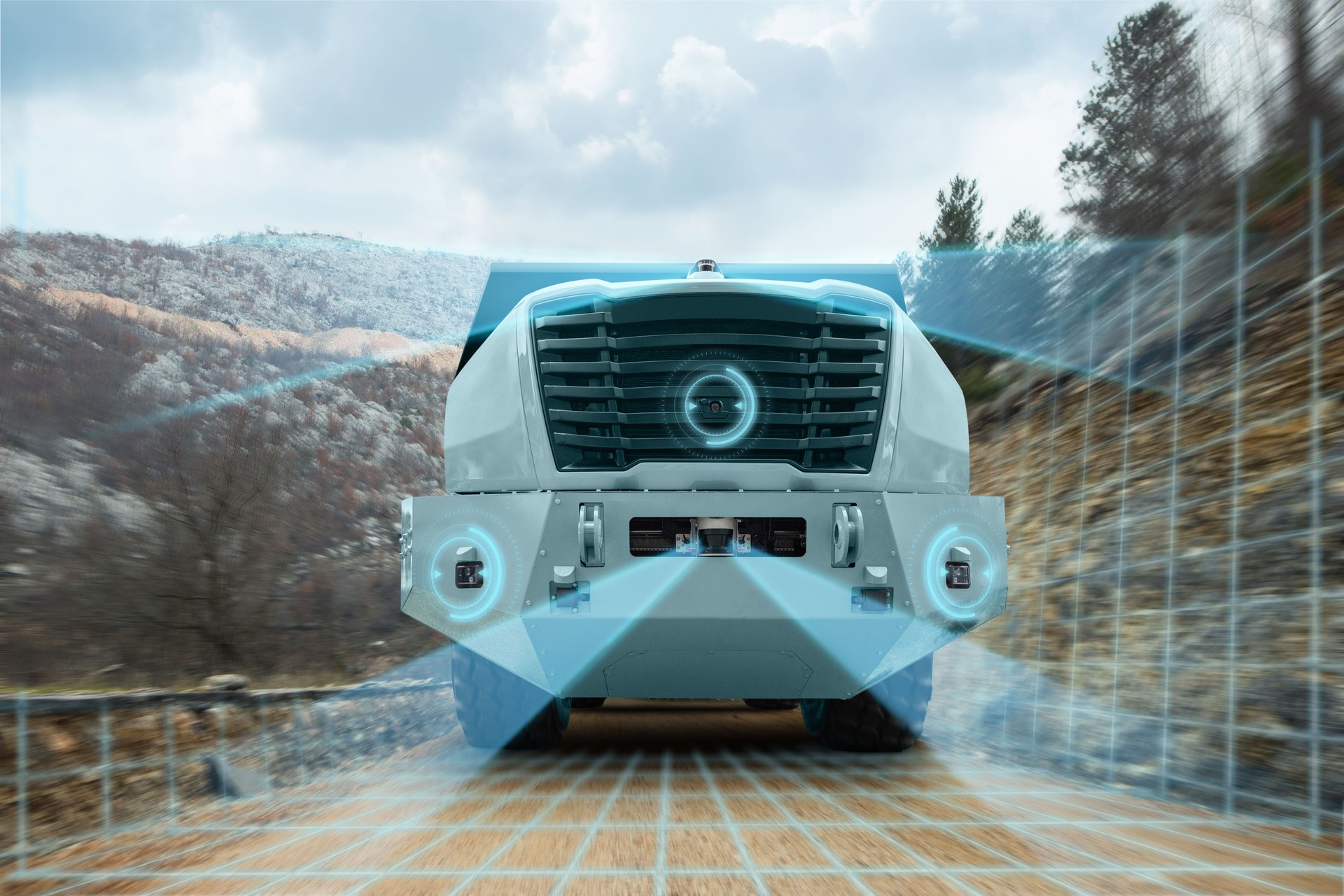 Machine vision system of aautonomous truck.